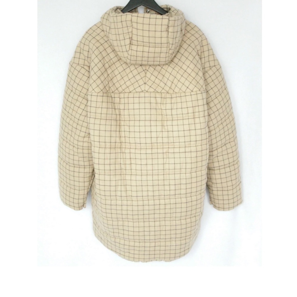 A.W.A.K.E Mode Oversized Checked Hooded Puffer Jacket Coat - Picture 8 of 11